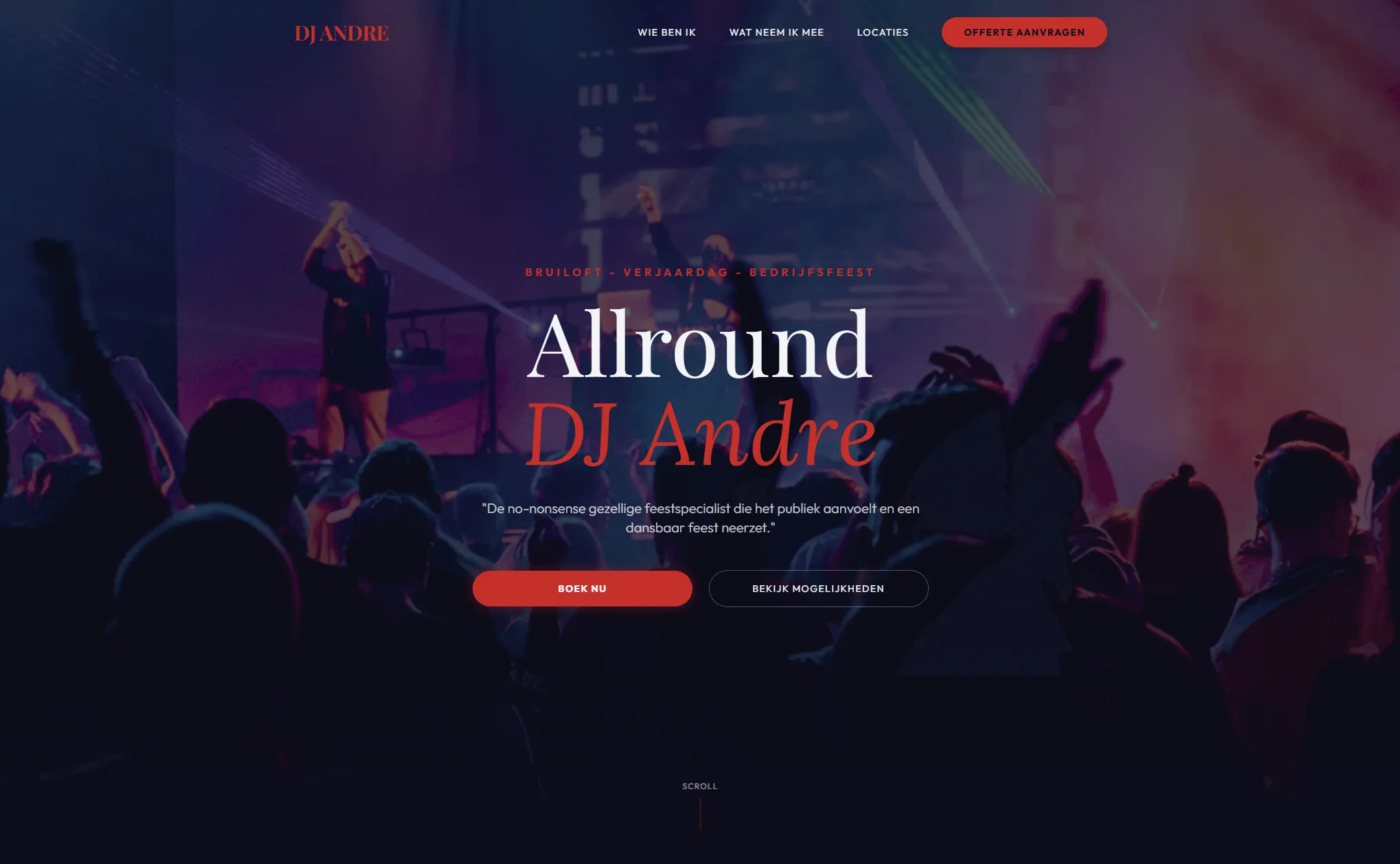 Webdesign project voor allround dj / aannemer in Nijmegen - allrounddjandre.nl
