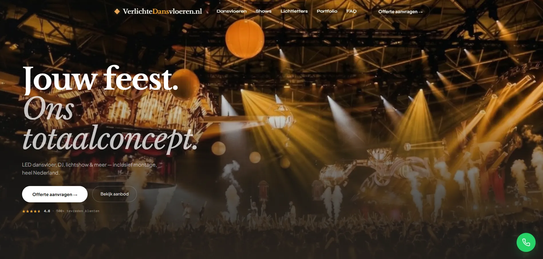 Verlichte Dansvloeren website screenshot